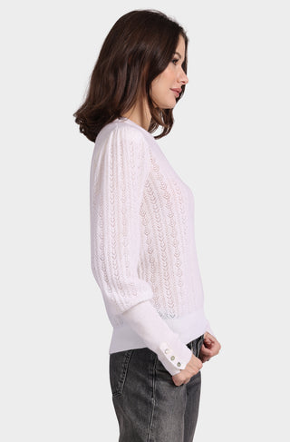 Cashmere Blousant Sleeve Crew Neck Pullover