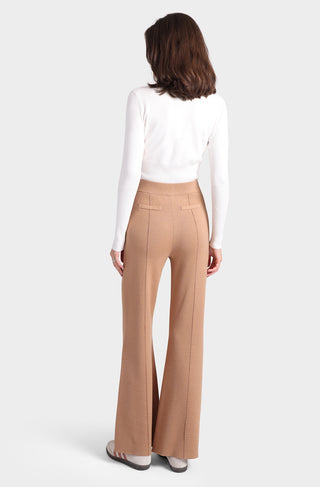 Cotton Blend Wide Leg Pant