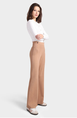 Cotton Blend Wide Leg Pant