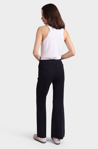 Cotton Blend Wide Leg Pant