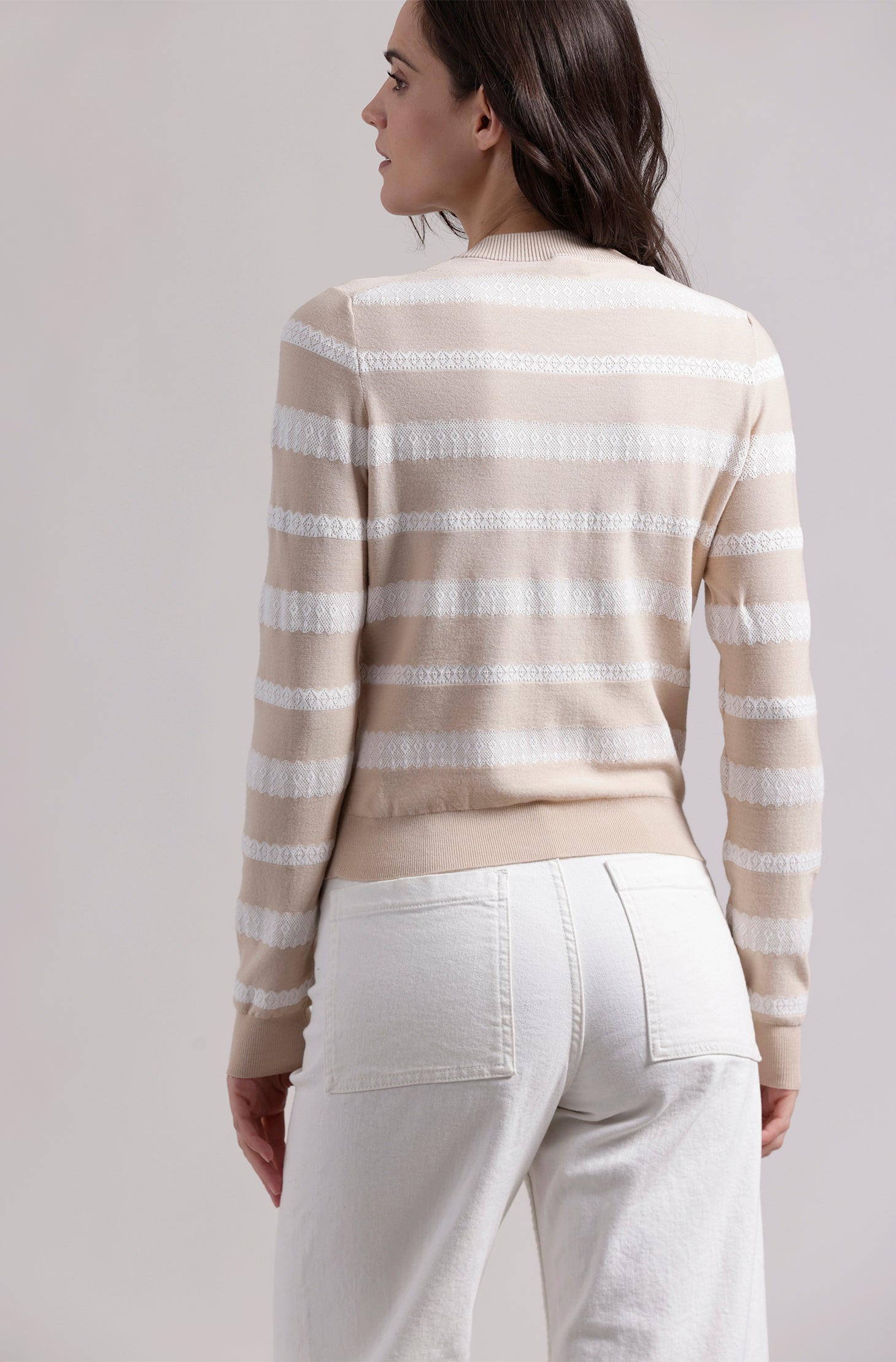 Viscose Lace Stripe Cardigan – Minnie Rose