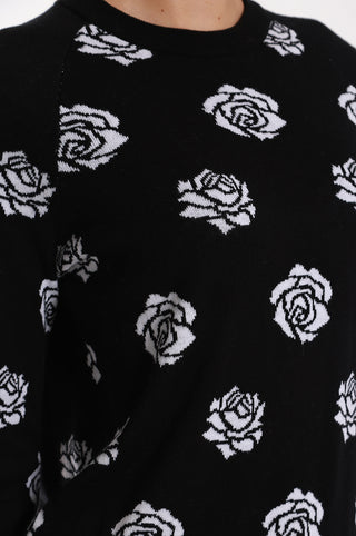 Cotton Cashmere Reversible Rose Pullover