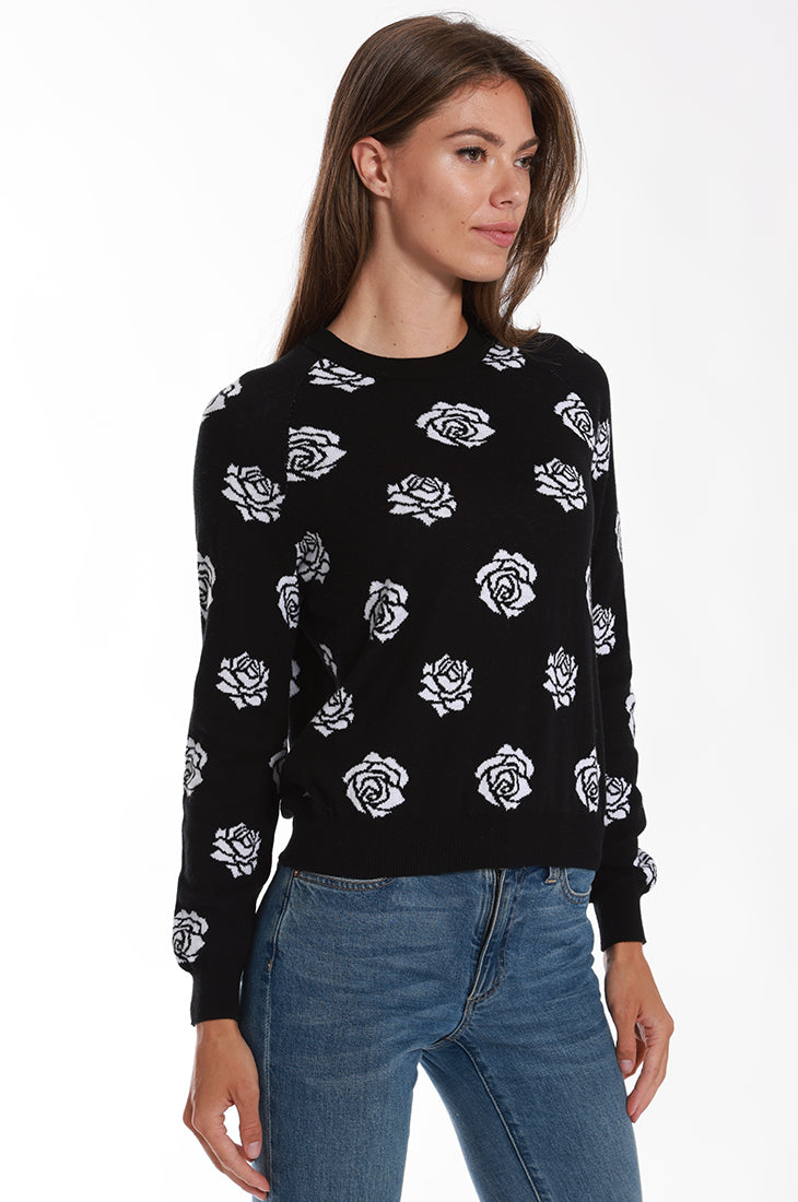 Cotton Cashmere Reversible Rose Pullover Minnie Rose