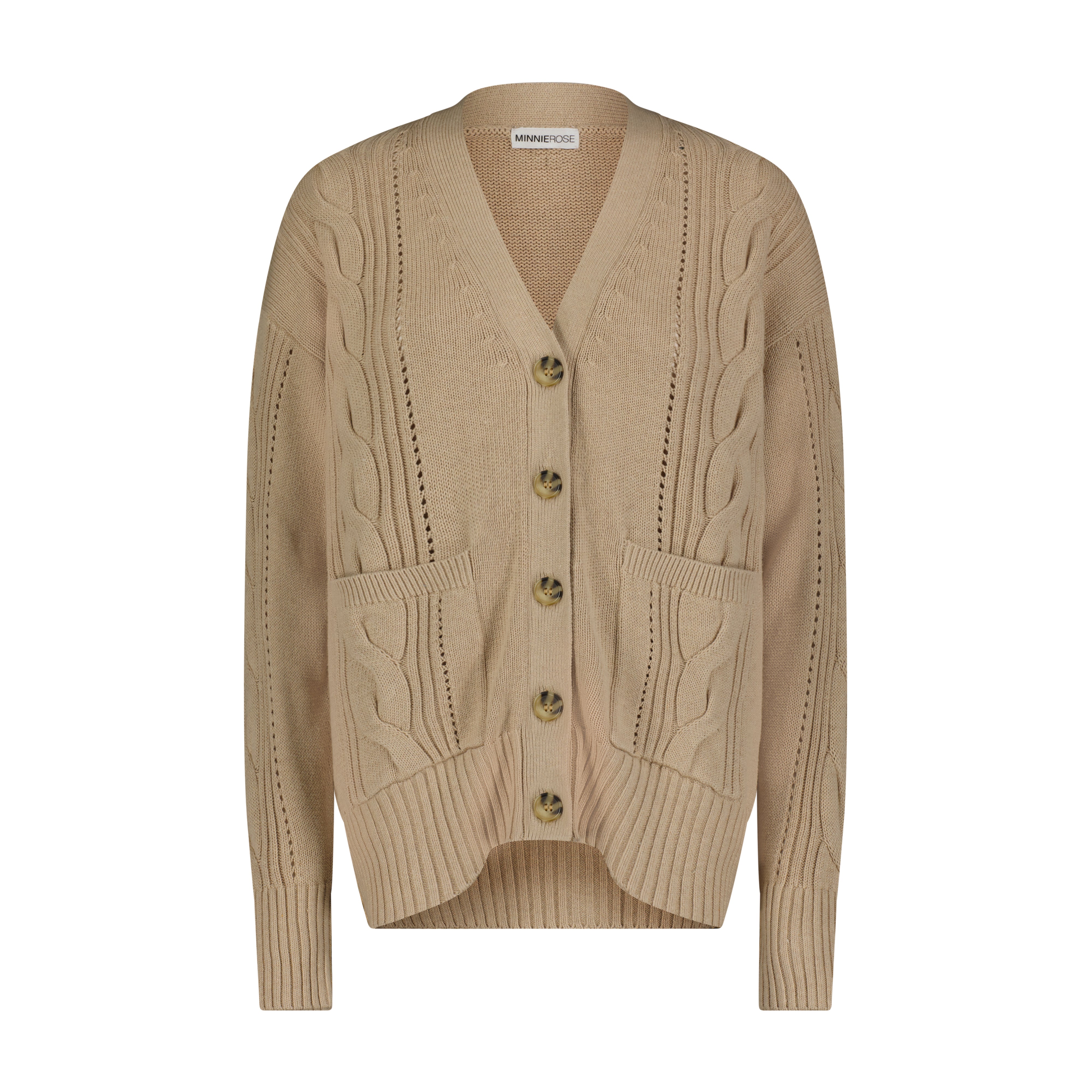 Cotton Cashmere Oversized Cable Cardigan – Minnie Rose