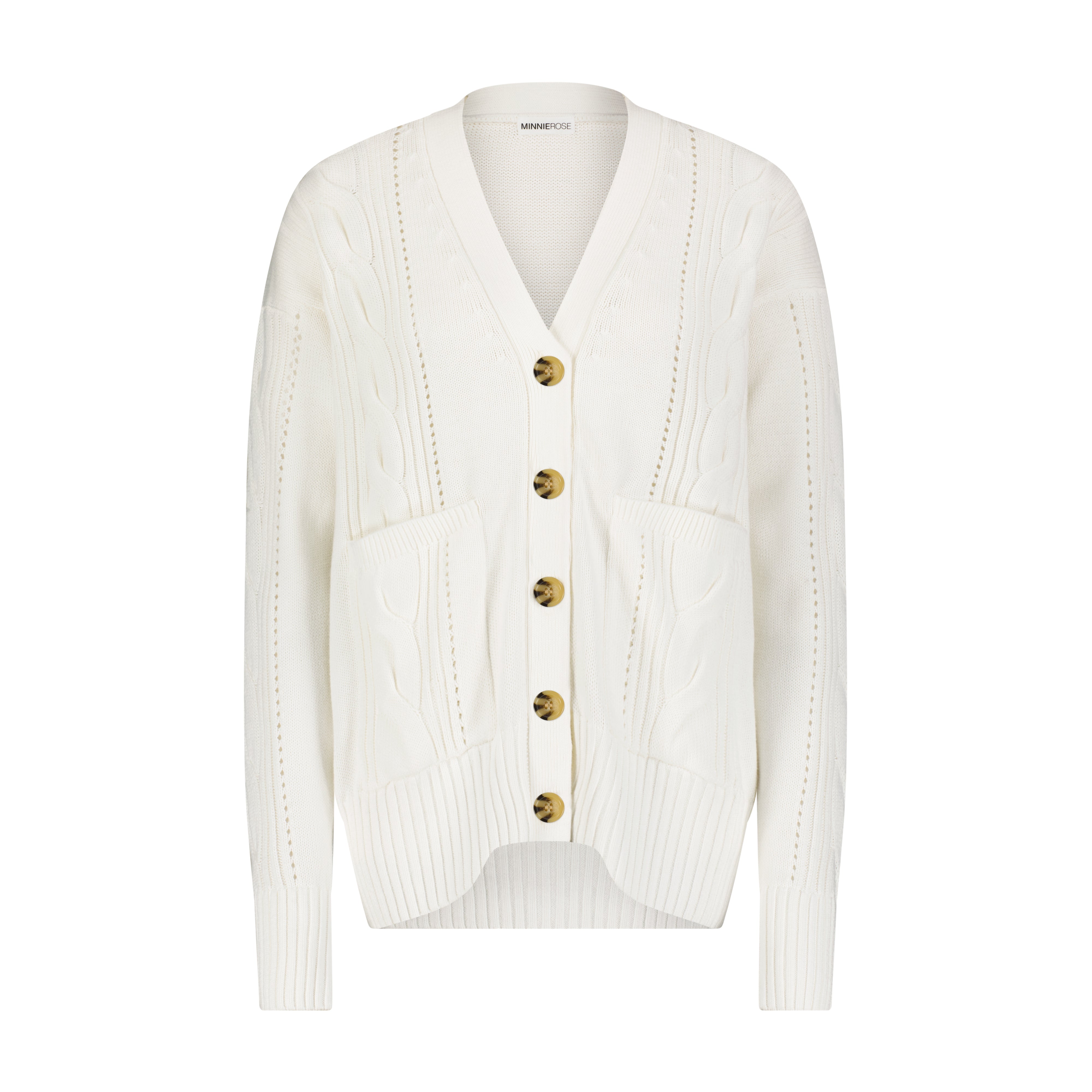 Cotton Cashmere Oversized Cable Cardigan – Minnie Rose