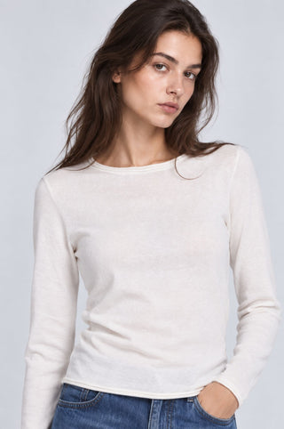 Long Sleeve Crew Neck with Rolled Trims