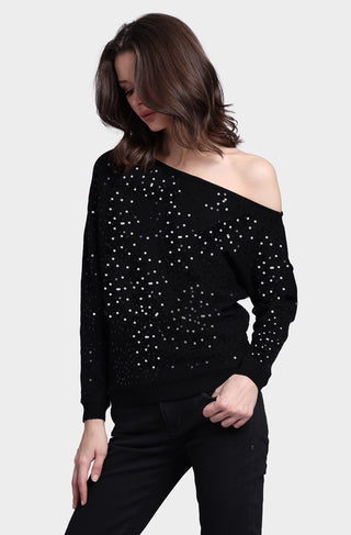 Viscose Sequin Off The Shoulder