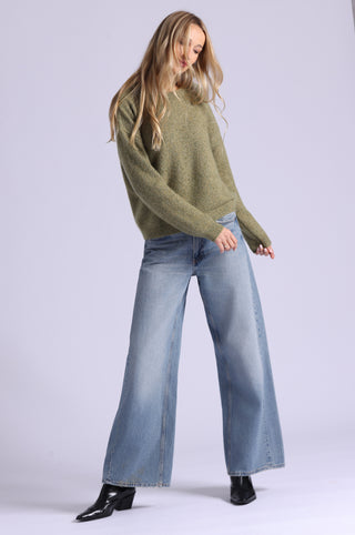 Cashmere Silk Marled Boxy Crew Neck