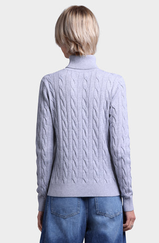 Cotton Cable Long Sleeve Turtleneck