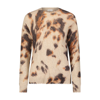 Cashmere Printed Cable Crew Neck