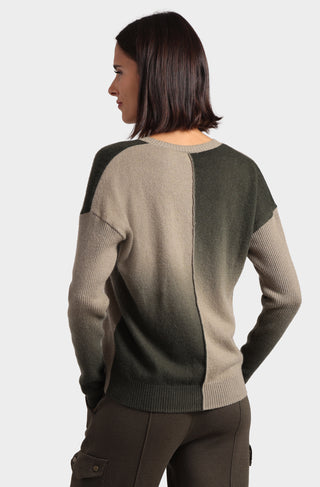 Cashmere Dip Dye V Nk Pullover