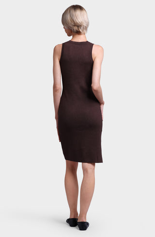 Cotton Blend Sheath Dress with Snaps