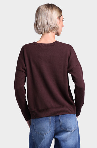 Cotton Cashmere Boxy Crew Neck Top