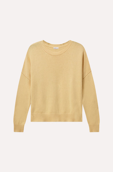 Cotton Cashmere Boxy Crew Neck Top – Minnie Rose