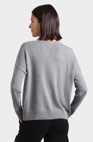 Cotton Cashmere Boxy V Neck Top