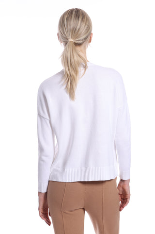 Cotton Cashmere Boxy V Neck Top