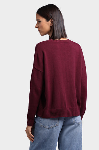 Cotton Cashmere Boxy V Neck Top