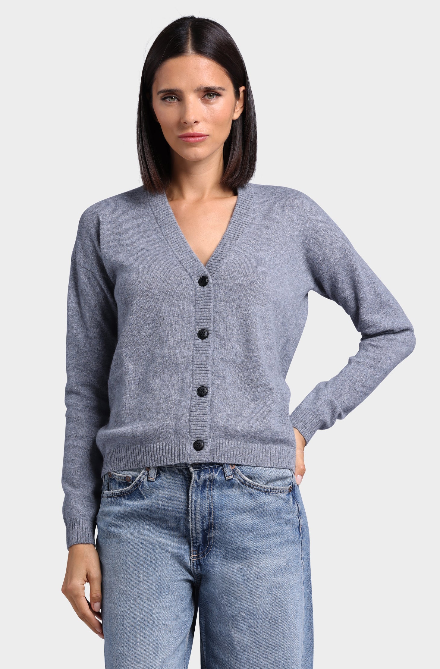Cashmere 12 Gauge V Neck Cardigan