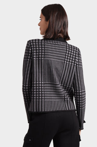 Cotton Blend Military Houndstooth Shacket