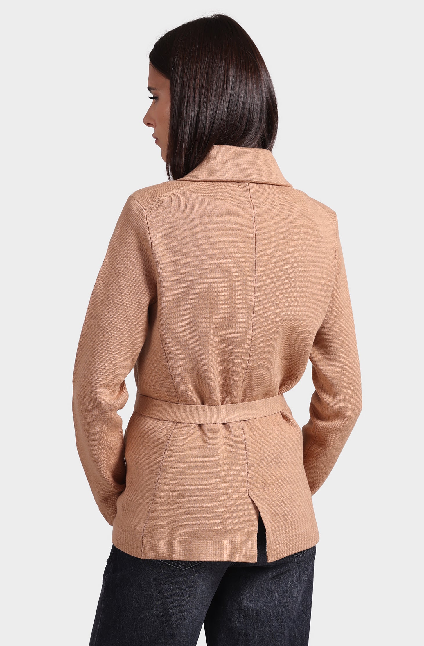 Cotton Blend Belted Blazer – Minnie Rose