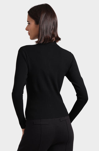 Viscose Blend Long Sleeve Shirt with Ribbed Details