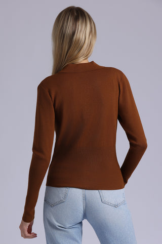 Viscose Blend Long Sleeve Shirt with Ribbed Details