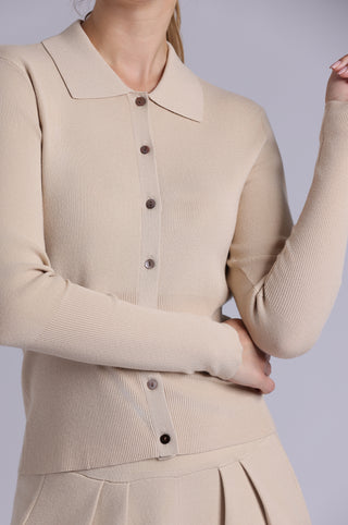 Viscose Blend Long Sleeve Shirt with Ribbed Details