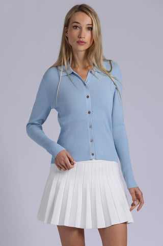 Viscose Blend Long Sleeve Shirt with Ribbed Details