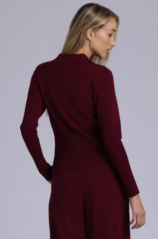 Viscose Blend Long Sleeve Shirt with Ribbed Details