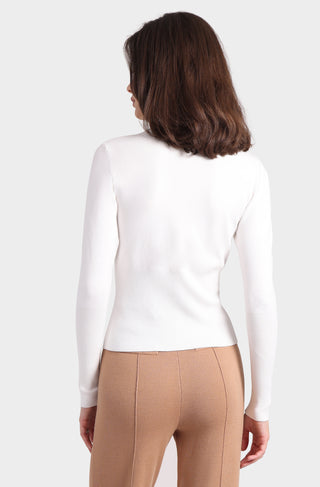 Viscose Blend Long Sleeve Shirt with Ribbed Details