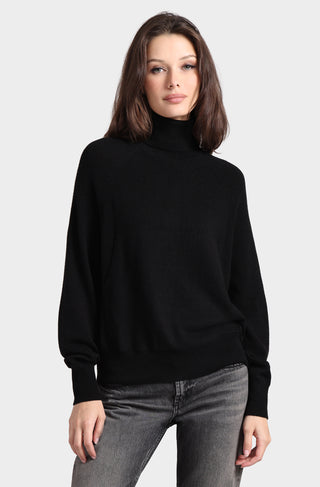 Cashmere Oversized Turtleneck with Front Pocket