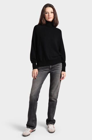 Cashmere Oversized Turtleneck with Front Pocket