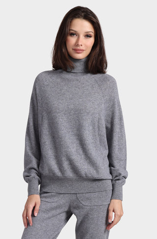 Cashmere Oversized Turtleneck with Front Pocket