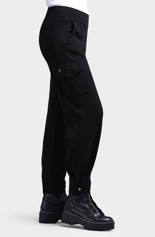 Cotton Blend Pleated Snap Leg Cargo Pant