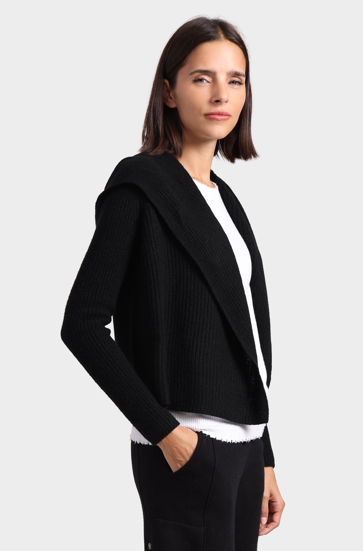 Cashmere 5GG Shaker Hooded Flyaway Cardigan – Minnie Rose