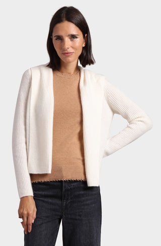 Cashmere 5 Gauge Shaker Hooded Flyaway Cardigan