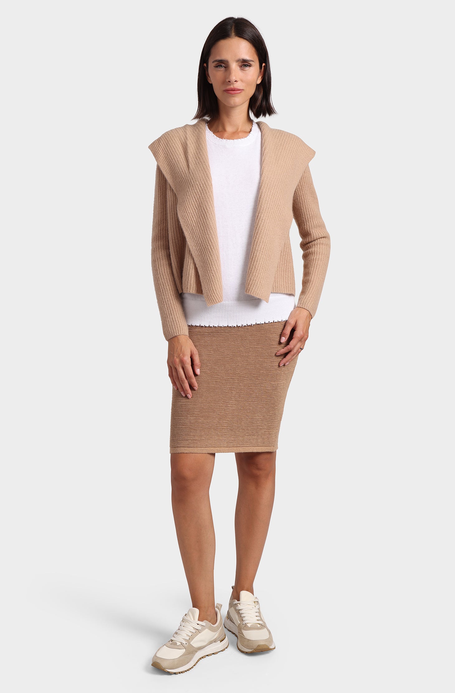 Cashmere 5GG Shaker Hooded Flyaway Cardigan – Minnie Rose