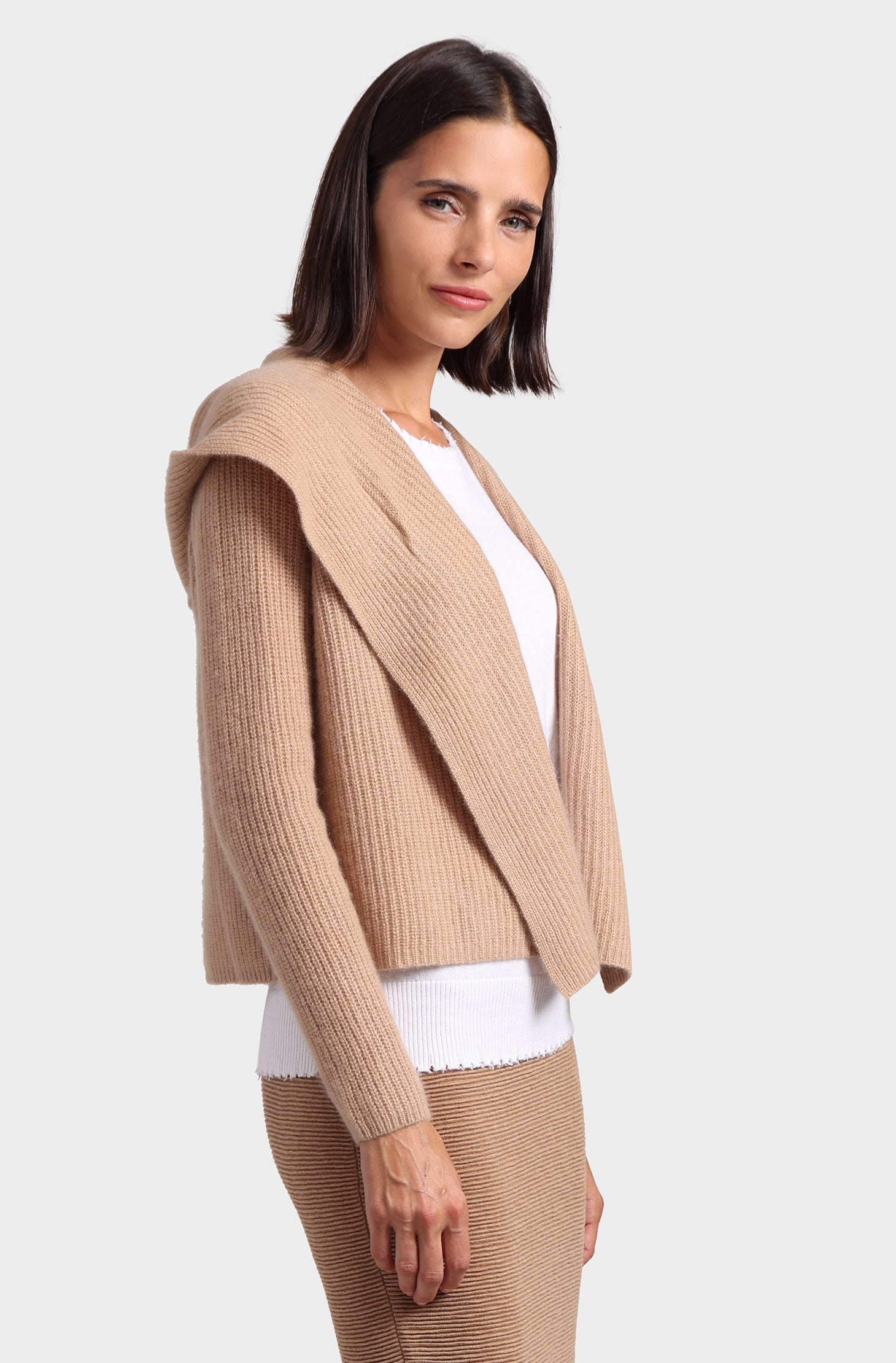 Cashmere 5GG Shaker Hooded Flyaway Cardigan – Minnie Rose