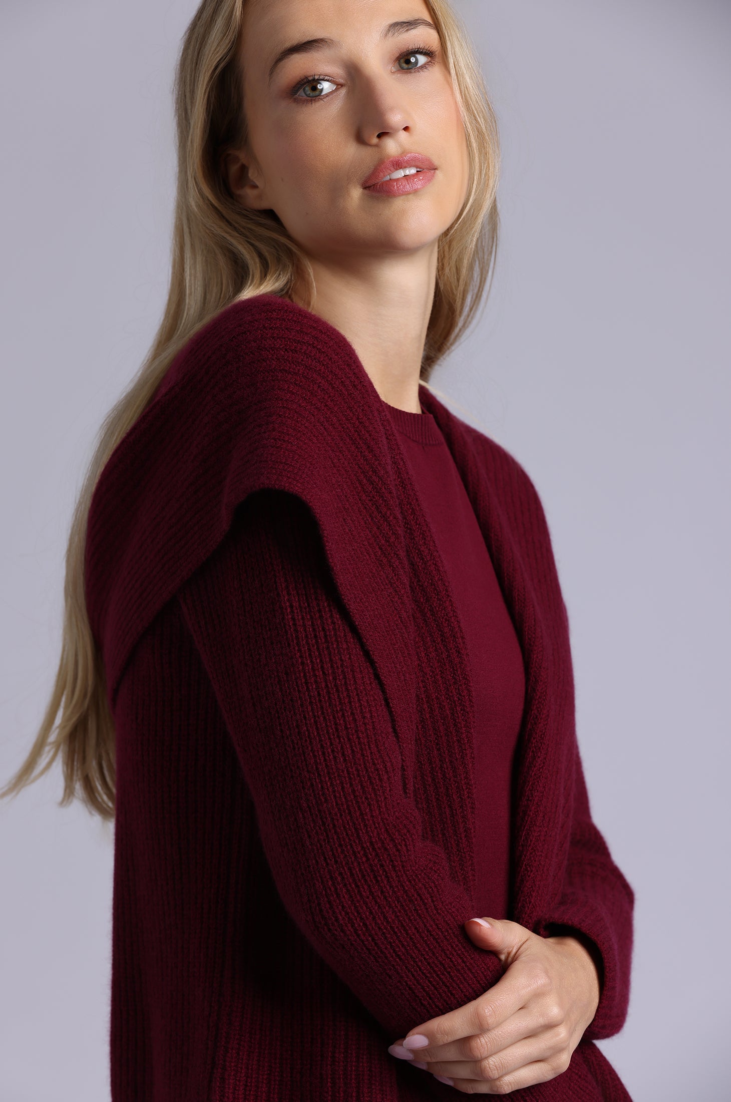 Cashmere 5GG Shaker Hooded Flyaway Cardigan – Minnie Rose