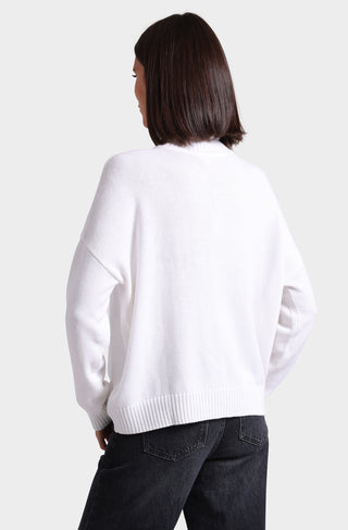 Cotton Cashmere Boxy Turtle Neck Top