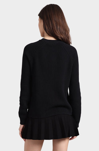 Cotton Cashmere Shaker Crew Cardigan