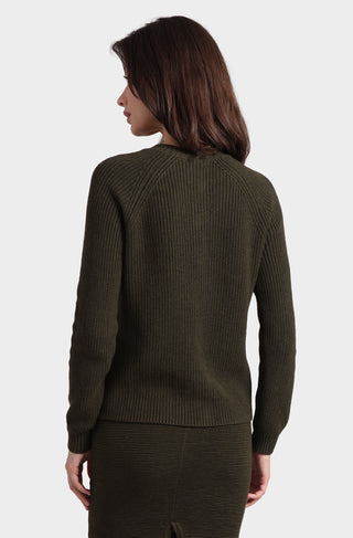 Cotton Cashmere Shaker Crew Cardigan