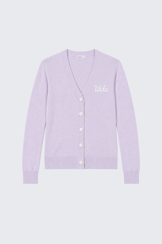 Cotton Cashmere "Wela" Embroidery V Neck Cardigan