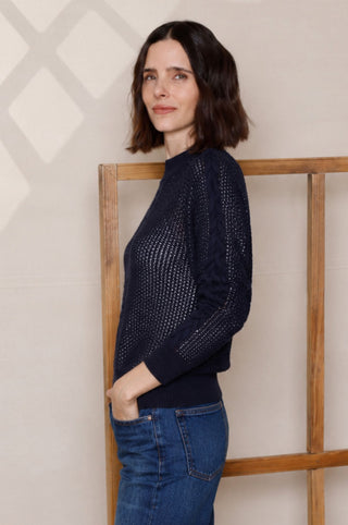 Long Sleeve Mixed Cable Stitch Crew