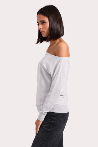 Cotton Cashmere Off The Shoulder Top