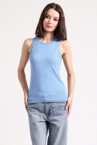 Cotton Cashmere Frayed Tank