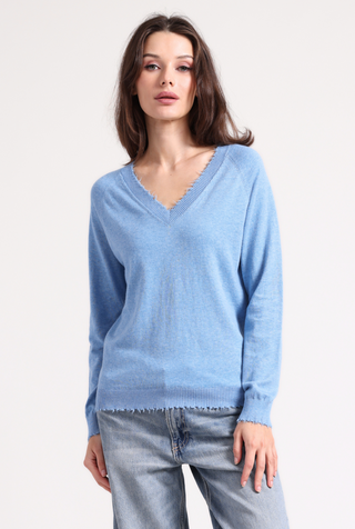 Cotton Cashmere Frayed Edge V