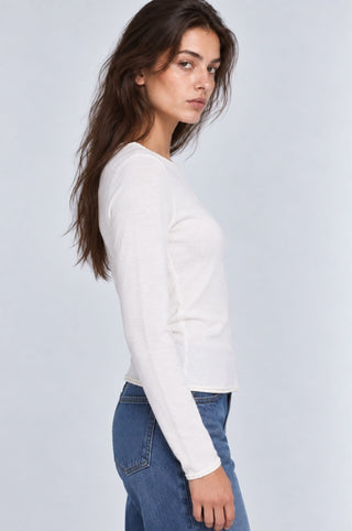 Long Sleeve Crew Neck with Rolled Trims