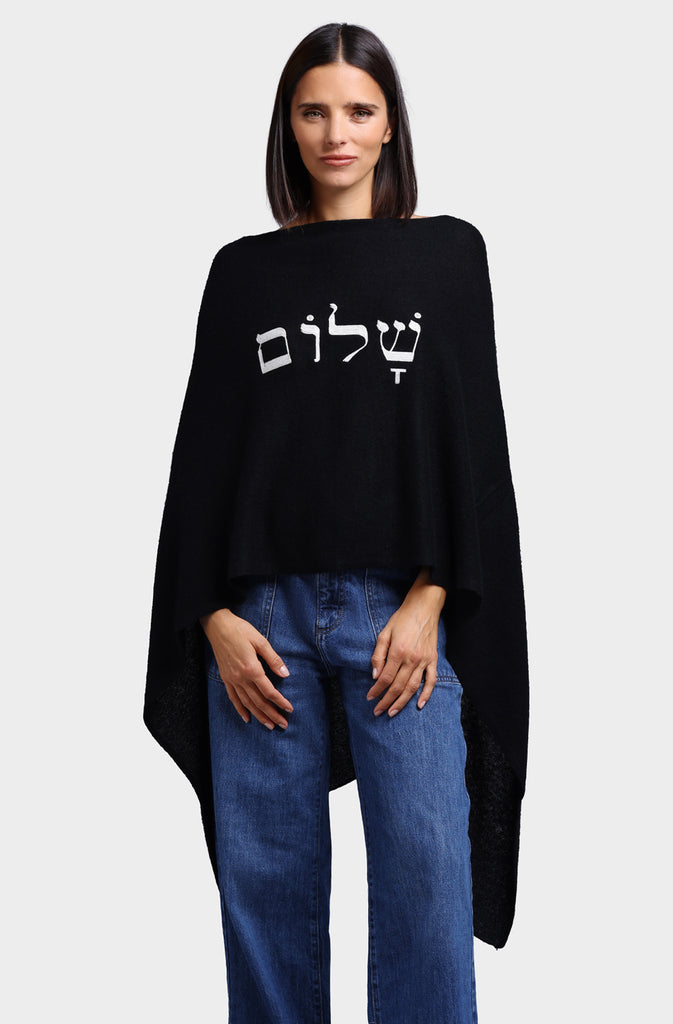 Cashmere Shalom Embroidered Ruana