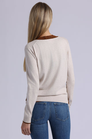 Supima Cotton V Nk LS Cardi with Tipping